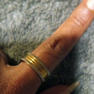 Elegant Gold Stainless Steel Band Ring Size 9